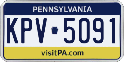 PA license plate KPV5091