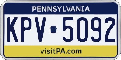 PA license plate KPV5092