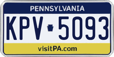 PA license plate KPV5093