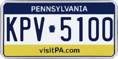 PA license plate KPV5100