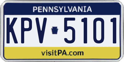PA license plate KPV5101