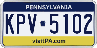 PA license plate KPV5102