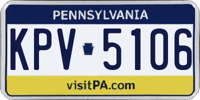 PA license plate KPV5106