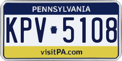 PA license plate KPV5108