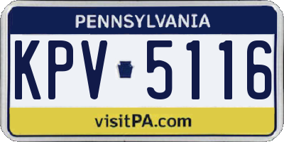 PA license plate KPV5116