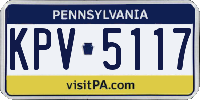 PA license plate KPV5117