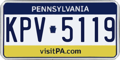 PA license plate KPV5119
