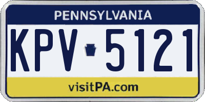 PA license plate KPV5121