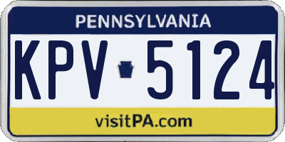 PA license plate KPV5124