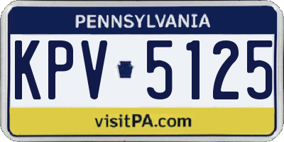 PA license plate KPV5125