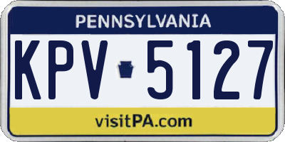 PA license plate KPV5127