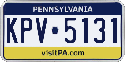 PA license plate KPV5131
