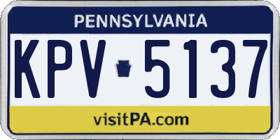 PA license plate KPV5137