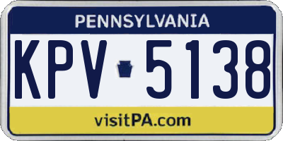 PA license plate KPV5138