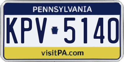 PA license plate KPV5140