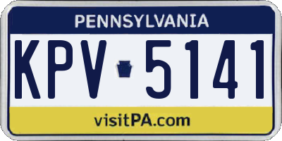 PA license plate KPV5141