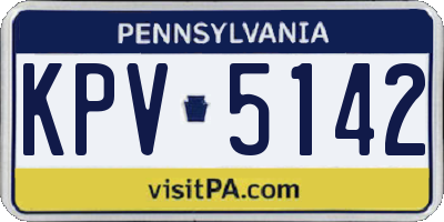 PA license plate KPV5142