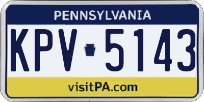 PA license plate KPV5143