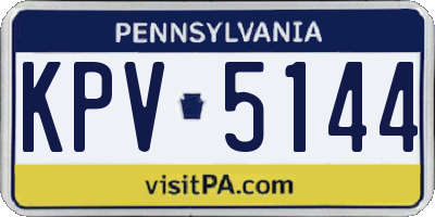 PA license plate KPV5144