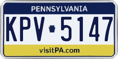PA license plate KPV5147