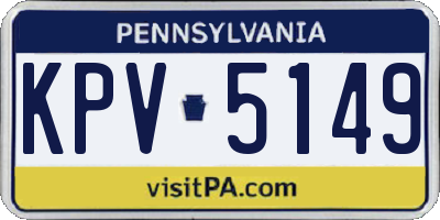 PA license plate KPV5149