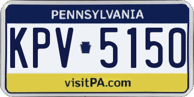 PA license plate KPV5150