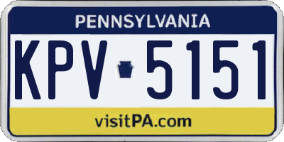 PA license plate KPV5151