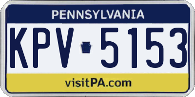 PA license plate KPV5153