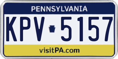 PA license plate KPV5157