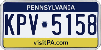 PA license plate KPV5158