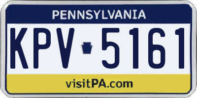 PA license plate KPV5161