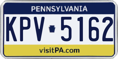 PA license plate KPV5162