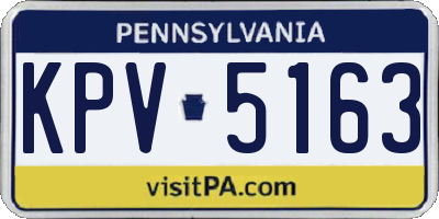 PA license plate KPV5163