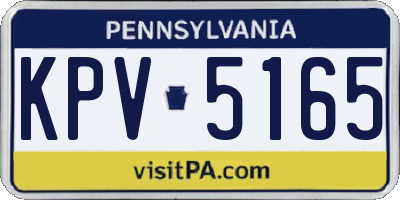 PA license plate KPV5165