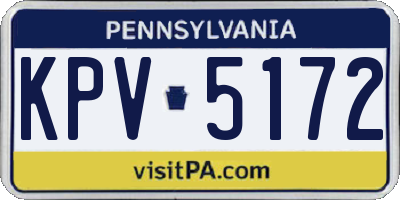 PA license plate KPV5172