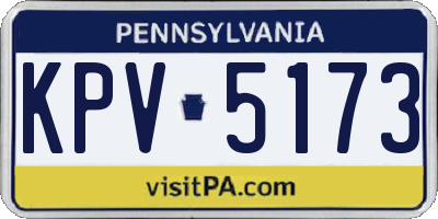PA license plate KPV5173