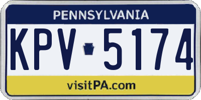 PA license plate KPV5174