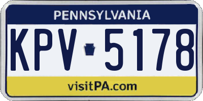 PA license plate KPV5178