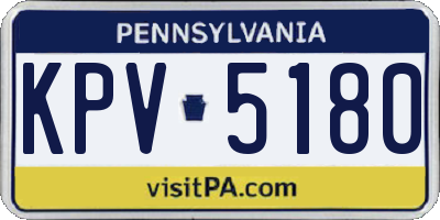 PA license plate KPV5180