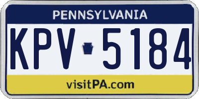 PA license plate KPV5184