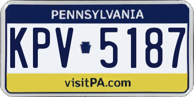 PA license plate KPV5187
