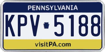 PA license plate KPV5188
