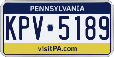 PA license plate KPV5189