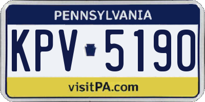 PA license plate KPV5190