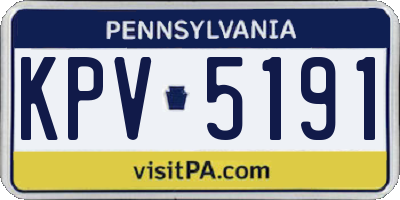 PA license plate KPV5191