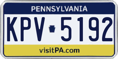 PA license plate KPV5192