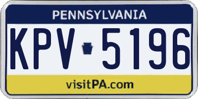 PA license plate KPV5196