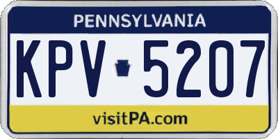 PA license plate KPV5207