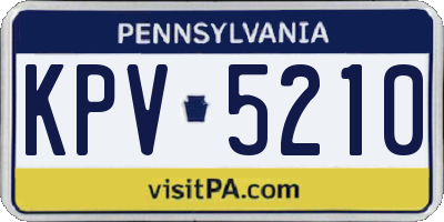 PA license plate KPV5210