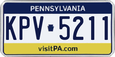 PA license plate KPV5211